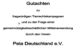 Gutachten über PeTA Deutschland e.V.