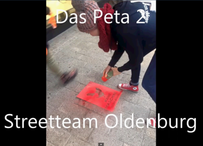 Screenshot YouTube Video Peta 2 Streetteam Oldenburg am 28. 03. 2015 von 15 - 17 Uhr in Oldenburg von Dieter Alves
