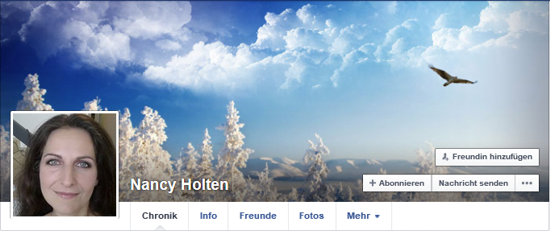 Screenshot Facebook Seite Nancy Holten