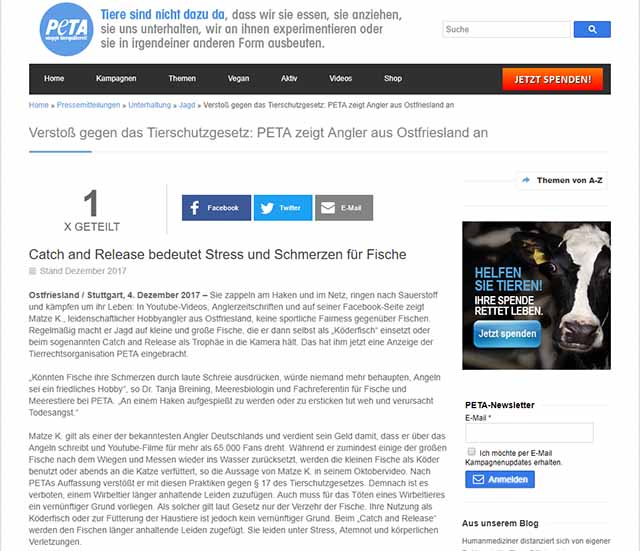 PeTA verklagt Matze Koch 7 Screenshot peta.de