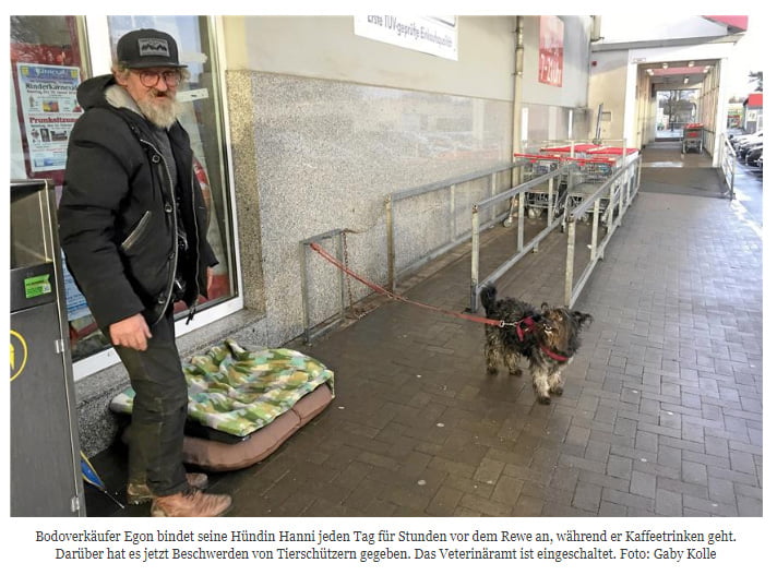 Tierschützerin stiehlt Hund von Obdachlosen / Screenshot: RuhrNachrichten.de