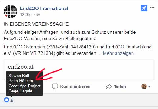 GERATI schreckt EndZOO Betreiber Frank Albrecht auf / Screenshot Facebook