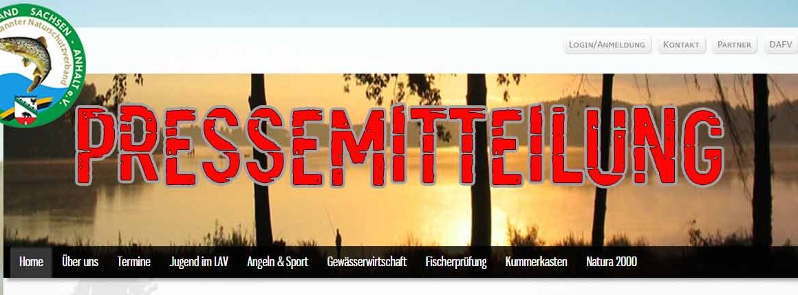 Pressemitteilung des Landesanglerverband Sachsen-Anhalt e.V. anerkannter Naturschutzverband