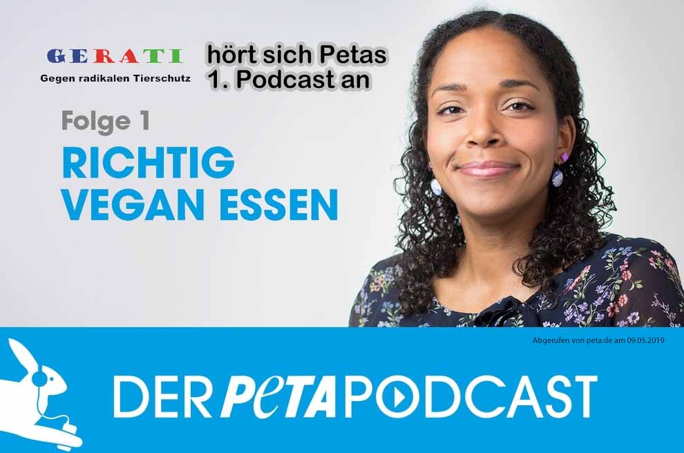 Petas Podcast läuft nicht so! / Screenshot peta.de