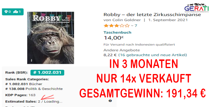 Colin Goldner Buch „Robby – der letzte Zirkusschimpanse“ ist Flop des Jahres 2021 geworden!