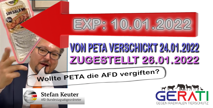 PETA versendet abgelaufene Lebensmittel an Bundestagsabgeordnete