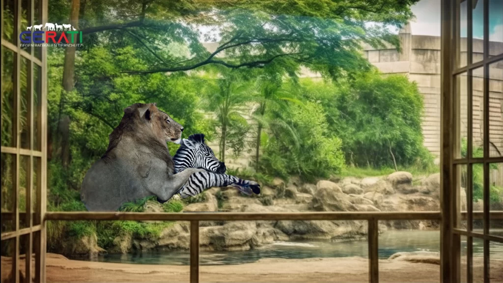 Auf dem Titelbild ist ein Löwe im Leipziger Zoo zu sehen, wie er ein Zebra frisst. Die Zoobesucher um ihn herum sind fasziniert von der Kraft und Schönheit des Raubtiers. Der Zoo bietet seinen Besuchern die Möglichkeit, diese majestätischen Tiere hautnah zu erleben und mehr über ihre Lebensweise und ihren Schutz zu erfahren. Trotz des dramatischen Moments auf dem Bild ist der Zoo ein Ort, an dem die Besucher die Natur in all ihrer Vielfalt und Schönheit erleben können.