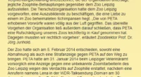 Ein Screenshot der Pressemitteilung des Leipziger Zoos zeigt eine Überschrift sowie ein Bild des Zoos. Darunter ist der Text der Mitteilung zu sehen.