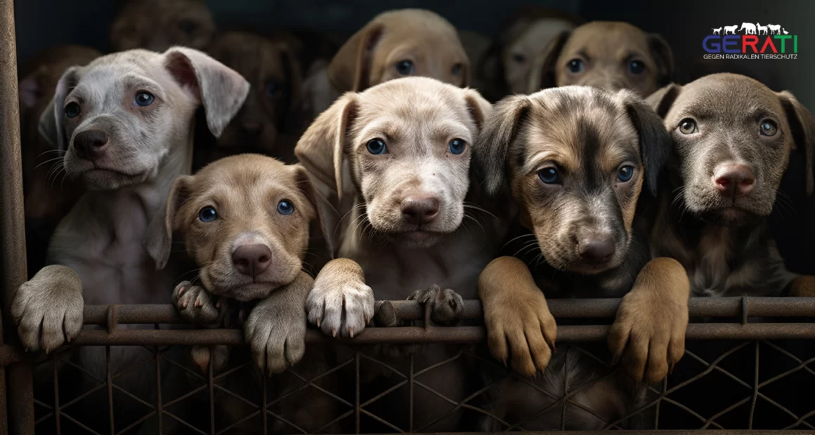 Bild eines traurigen Hundes im Tierheim in Hamburg