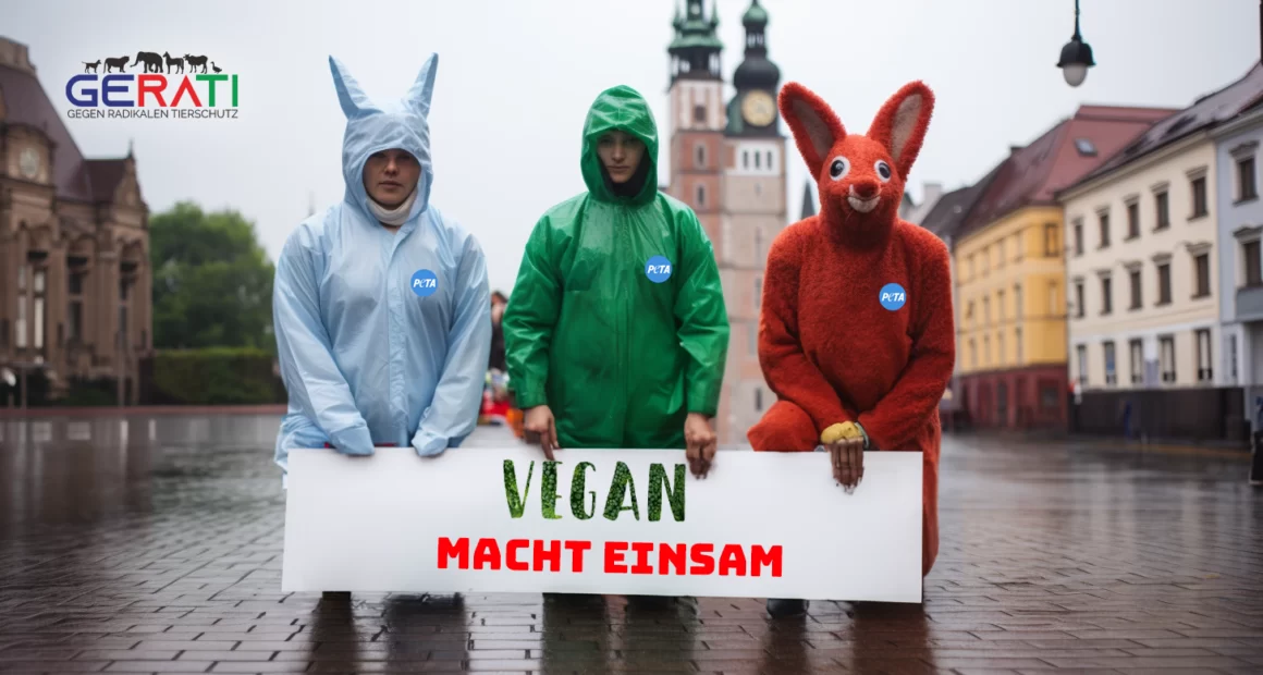 Eine Tierschutz-Demonstration in Chemnitz mit geringer öffentlicher Beteiligung.