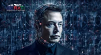 Ein futuristisches Neuralink - Gerät umgeben von einem Netzwerk verbundener Gehirnwellen, die einen ätherischen Glanz widerspiegeln. Die Ambition von Elon Musk, auf unsere Gedanken zuzugreifen, sollte durch die visuelle Sprache vermittelt werden.