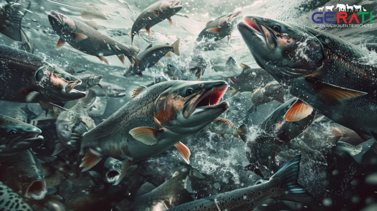 Ein moderner Fischzuchtbetrieb in Island, umgeben von unberührter Natur und klaren Gewässern, symbolisiert die Herausforderungen und Chancen nachhaltiger Lachszucht.