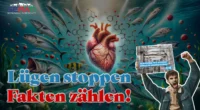 Kombiniertes Bild zeigt verschiedene Fischarten und eine PETA-Demonstrantin, die ein leeres Plakat hochhält, um die gesundheitlichen Vorteile von Fisch zu verdeutlichen und auf die übertriebenen Behauptungen von PETA hinzuweisen.