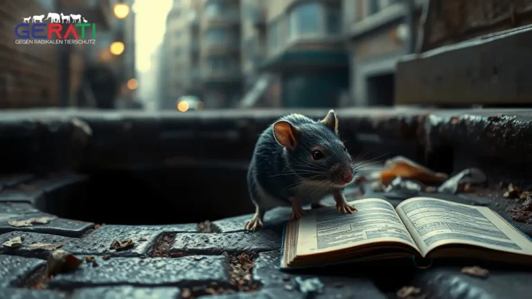 Ratte in einer städtischen Umgebung, symbolisiert die wissenschaftlich belegte Verbindung zwischen Nagetieren und der Verbreitung von Krankheiten.