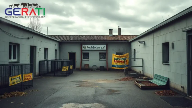 Teilrenoviertes Tierschutzzentrum von Pechpfoten e.V. mit neuem Dach, verlegten Kabeln und leeren Tiergehegen – Symbol für den gescheiterten Traum trotz großer Investitionen.