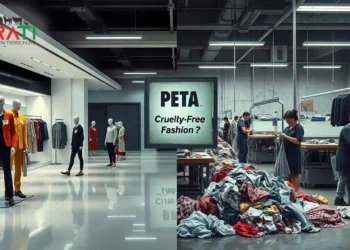 Gespaltenes Bild zeigt luxuriösen Shein-Showroom und ausbeuterische Produktionsstätte im Kontrast