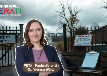 PETA auf Angriffskurs: Tiger-Vorfall im Tierpark Nadermann wird zum ideologischen Schlachtfeld 41 Eingang des Tierparks Nadermann mit Tigergehege im Hintergrund an einem wolkenverhangenen Tag mit Dr. Yvonne Würz