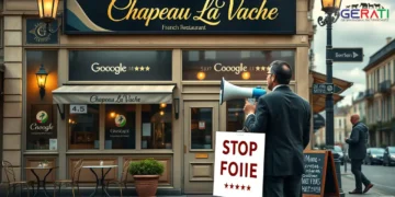 Protest vor französischem Restaurant in Bremen mit Foie-Gras-Kritikern und Passanten