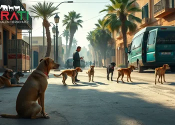 Straßenhunde in Marokko erhalten tierärztliche Versorgung – Szene aus einem Tierschutzprogramm im Rahmen des Marokko Tierschutz