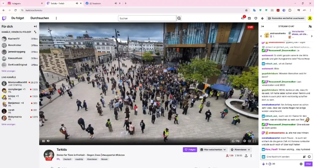 Screenshot Twitch Livestream Tarkidu