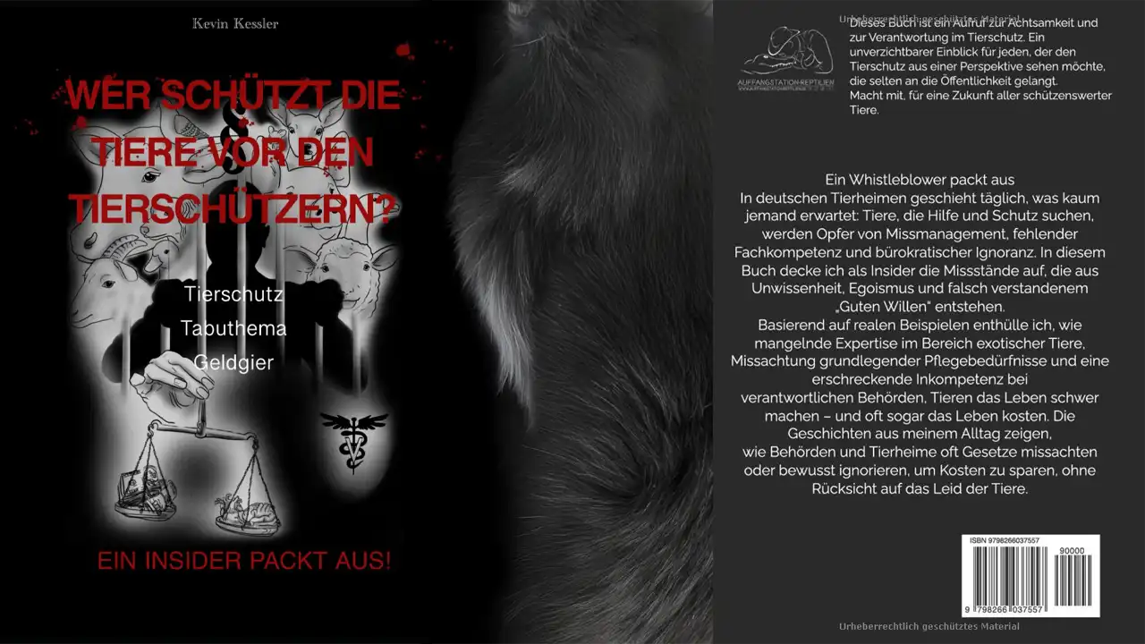 Symbolisches Titelbild zum Buch „Wer schützt die Tiere vor den Tierschützern“: Tiere sicher hinter Glas, während Aktivisten draußen diskutieren – Sinnbild für falschen Eifer im Tierschutz.