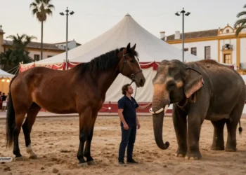 Zirkus mit Tieren in Spanien: Ein traditioneller Zirkus mit gepflegten Tieren kehrt unter staatlichen Auflagen in den öffentlichen Raum zurück.