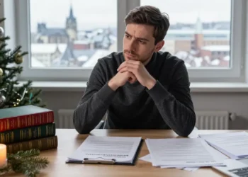 Ein gesegnetes und friedvolles Weihnachtsfest – und ein klarer Blick auf 2026 24 Weihnachtliche Szene mit Kerze, Dokumenten und Büchern als Symbol für die sachliche Arbeit von GERATI zum Jahresausklang.