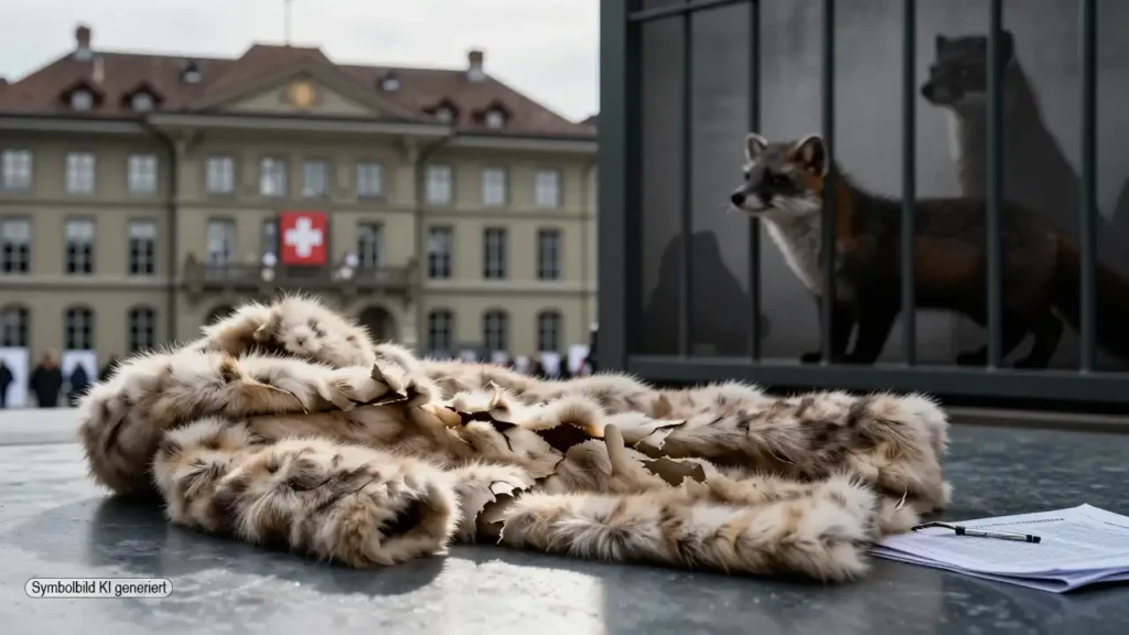 Symbolbild zum Pelzimportverbot Schweiz: Pelzkleidung, politische Institutionen und Tierwohl stehen im Spannungsfeld von Gesetzgebung und Lobbyismus.