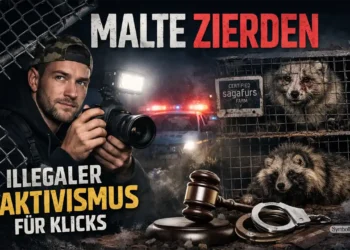 Malte Zierden filmt nachts auf einer Pelzfarm – Influencer-Aktivismus zwischen Kamera, Käfigen und Rechtsbruch.