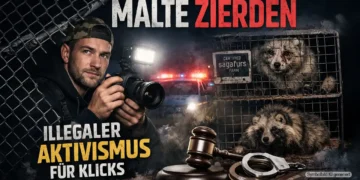 Malte Zierden filmt nachts auf einer Pelzfarm – Influencer-Aktivismus zwischen Kamera, Käfigen und Rechtsbruch.