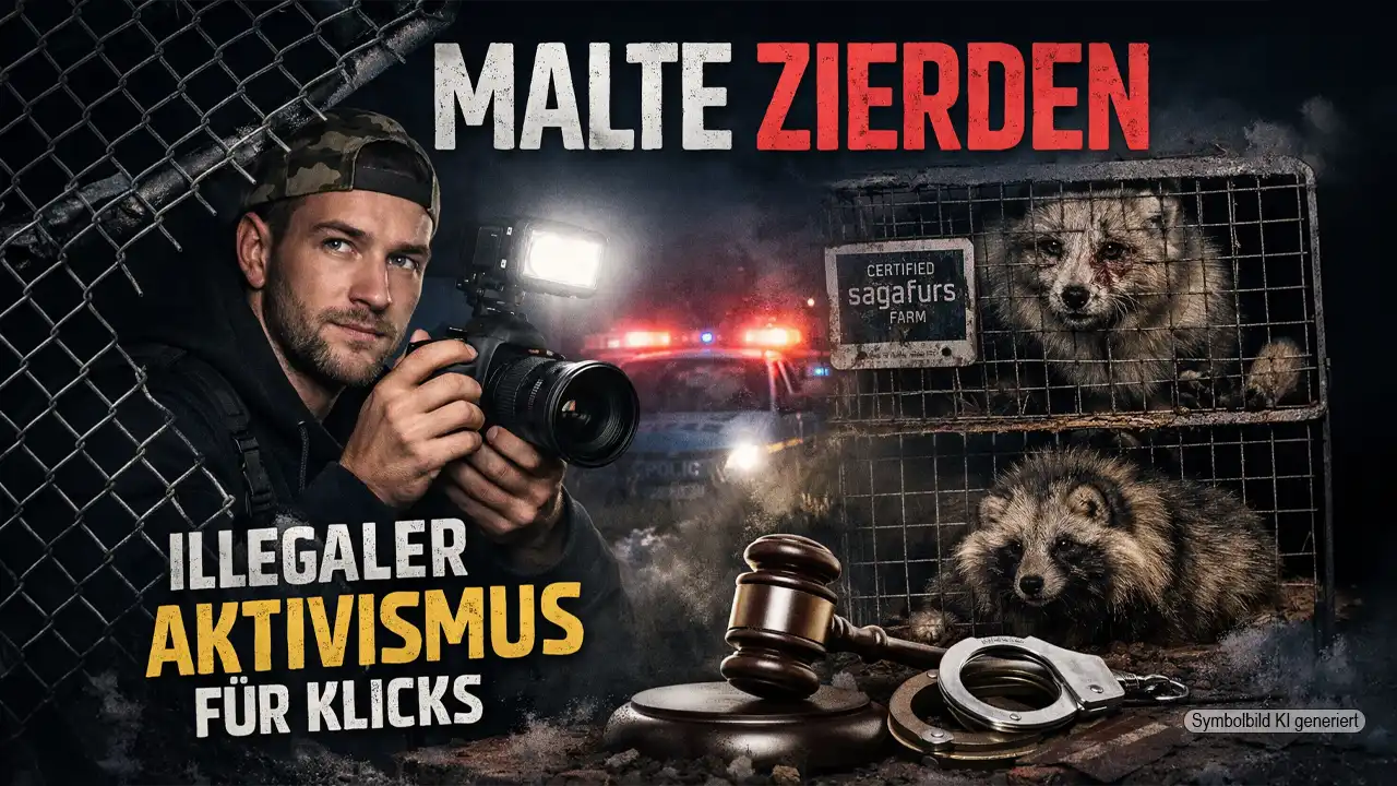 Malte Zierden filmt nachts auf einer Pelzfarm – Influencer-Aktivismus zwischen Kamera, Käfigen und Rechtsbruch.