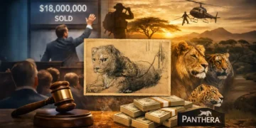 Rembrandt Zeichnung Tierschutz – versteigerte Löwenzeichnung bei Auktion, Rekordpreis fließt in Artenschutz und Schutz von Großkatzen