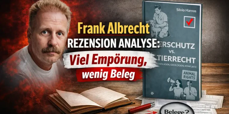 Frank Albrecht Rezension Analyse – Gegenüberstellung von Buch „Tierschutz vs. Tierrecht“ und kritischer Quellenprüfung mit Lupe und Dokumenten