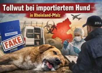 Symbolbild zu Tollwut bei importiertem Hund in Rheinland-Pfalz: toter Hund, gefälschter Impfpass, Zoll und Veterinär untersuchen den Fall.