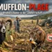 Zwei Mufflons stehen in einem stark beschädigten Maisfeld, während ein Landwirt ratlos auf die zerstörten Pflanzen blickt – Symbolbild zur Mufflon Plage.