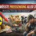 Symbolbild zur „Lidl größte Preissenkung aller Zeiten“ mit fallendem Preispfeil, vollem Einkaufswagen und nachdenklichem Landwirt im Hintergrund.