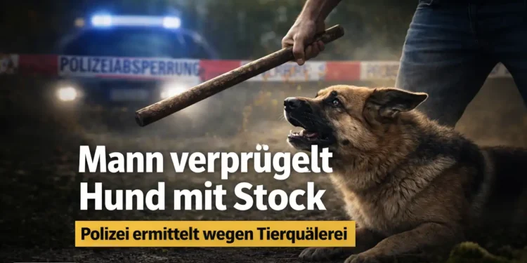 Mann verprügelt Hund mit Stock – Polizei ermittelt wegen Tierquälerei nach einem Vorfall in Bayern.