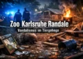 Zoo Karlsruhe Randale: Verwüstetes Tiergehege nach Vandalismus, Polizei untersucht den Schaden im Zoo Karlsruhe.
