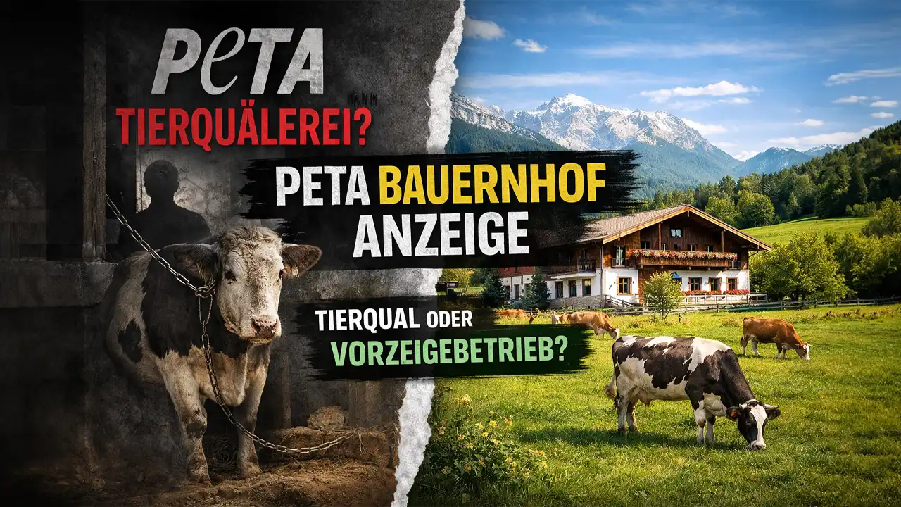 PETA Bauernhof Anzeige: Kontrast zwischen angeblicher Tierquälerei und Vorzeigebetrieb auf einem Bauernhof