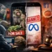 Smartphone zeigt illegalen Tierhandel im Wildtier Schwarzmarkt Social Media mit exotischen Tieren und Meta-Verbotssymbol