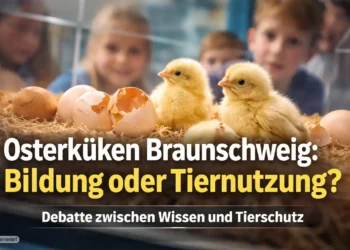 Osterküken Braunschweig Kritik – Küken schlüpfen im Brutkasten während Kinder im Museum zuschauen