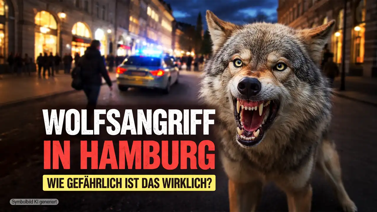 Wolfsangriff Hamburg: Aggressiver Wolf zeigt Zähne in der Hamburger Innenstadt vor Polizei und Passanten