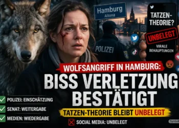 Wolfsangriff Hamburg: Wie aus einer bestätigten Bissverletzung plötzlich nur noch eine ‚Tatze‘ wurde 23 Wolfsangriff Hamburg Bissverletzung: Frau mit Gesichtsverletzung, Wolf, Polizei und Social Media Debatte im Hintergrund