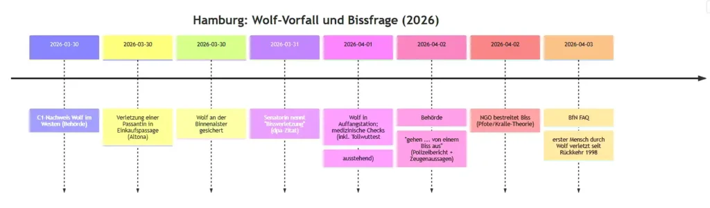 Wolfsangriff Hamburg: Darstellung der Kommunikationskette von Polizei, Senat und Medien zur Bissverletzung