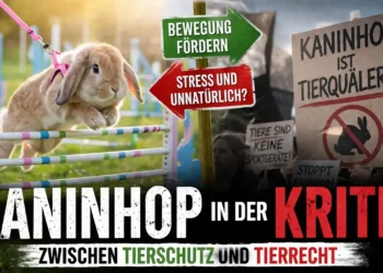Kaninhop in der Kritik: Wenn Bewegung plötzlich zum Problem wird 12 Kaninhop Kritik: Kaninchen springt über Hindernis während im Hintergrund Protest gegen Kaninhop dargestellt wird