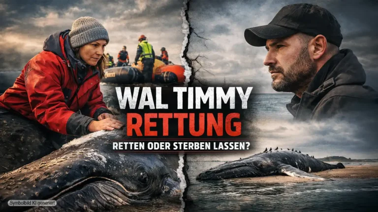 Wal Timmy Rettung zeigt gestrandeten Buckelwal in der Ostsee während Rettungsversuch und kontroverser Debatte zwischen Experten und Tierärztin