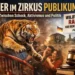 Tiger im Zirkus Publikum: Großkatze springt aus der Manege in Richtung Zuschauer, während Menschen erschrocken reagieren und Chaos entsteht