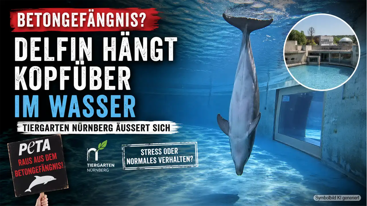 Delfin Tiergarten Nürnberg Kritik: Delfin hängt kopfüber im Becken und sorgt für Debatte über Verhalten und Haltung