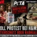 Blutige Woll-Proteste vor H&M: Wie glaubwürdig ist die nächste PETA-Kampagne wirklich? 6 Titelbild zum Artikel „PETA Woll Protest H&M“ mit blutverschmierten Aktivisten vor einem H&M-Geschäft und Kritik an PETA-Kampagnen.