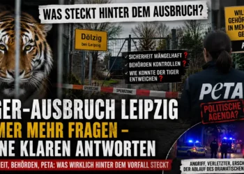 Tiger-Ausbruch bei Leipzig: Immer mehr Fragen zur Haltung und Sicherheit der Anlage 12 Tiger-Ausbruch Leipzig: Titelbild mit Tiger hinter Gittern, Polizeieinsatz und Fragen zur Sicherheit der privaten Wildtierhaltung.